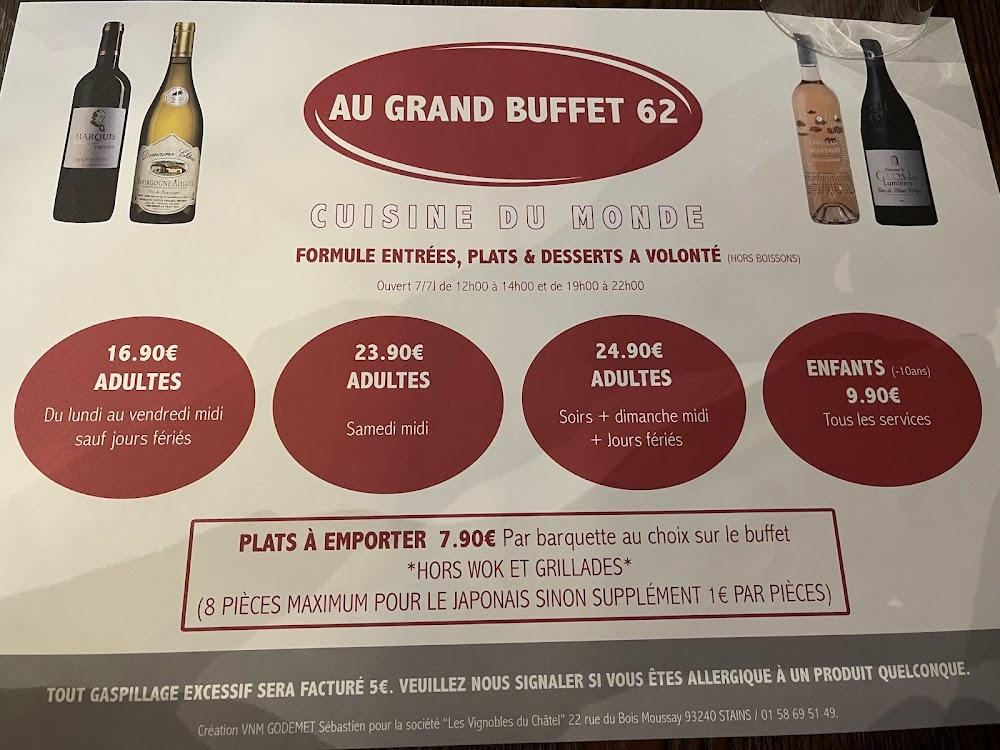 Au Grand Buffet 62 - Menu Image 2